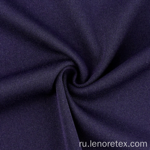 Blue Dty Polyester Спандекс вязаный ребристый переработанный ткань